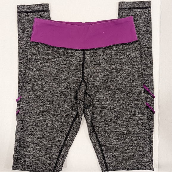 Lululemon Yogi Dance Leggings Violet and Grey Ruffles - Picture 1 of 6